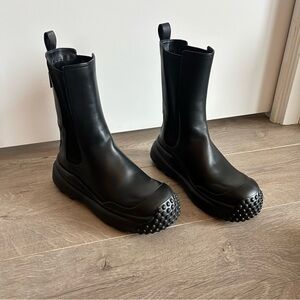 Brand New Black Leather Ankle Boots